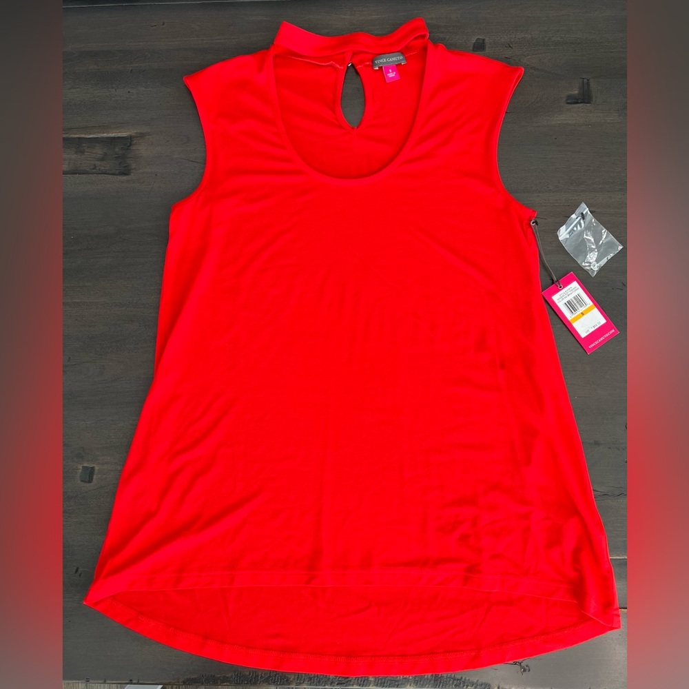 Vince Camuto Sleeveless Mock Choker Neck High-low Tank Top size Small